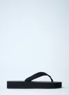 The Row Ginza Leather And Velvet Platform Flip Flops In Black