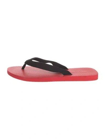 Pre-owned The Row Dune Rubber Flip Flops In Black/red