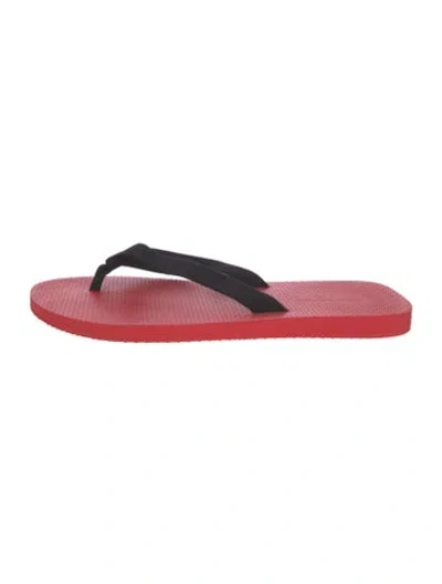 Pre-owned The Row Dune Rubber Flip Flops In Red