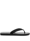 The Row City Calfskin Flip Flop Sandals In Black