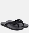 The Row City Calfskin Flip Flop Sandals In Black