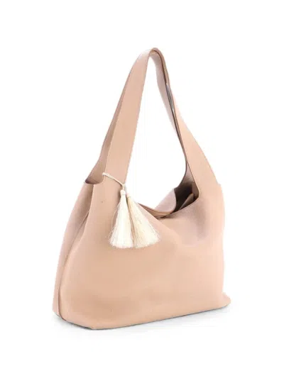 Pre-owned The Row Duplex Leather Hobo Bag In Neutral