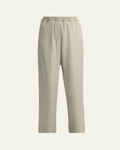 The Row Duvain Silk Straight-leg Pull-on Pants In Neutral