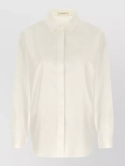 The Row Easten Shirt Long Sleeves Buttoned Cuffs In White