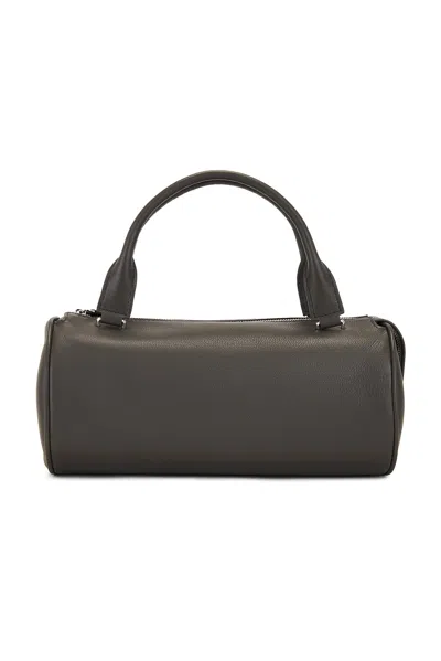The Row Edith Leather Clutch In Grey