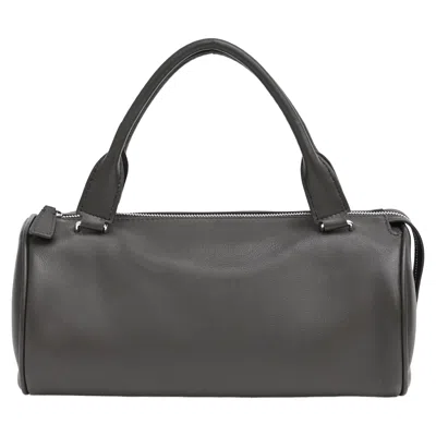 The Row Edith Barrel Bag In Grey Leather In Gray