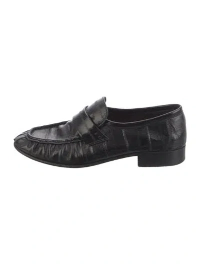 Pre-owned The Row Eel Skin Loafers In Black