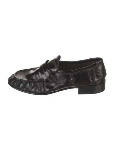 Pre-owned The Row Eel Skin Loafers In Black