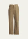 The Row Eglitta Corduroy Straight-leg Pants In Khaki
