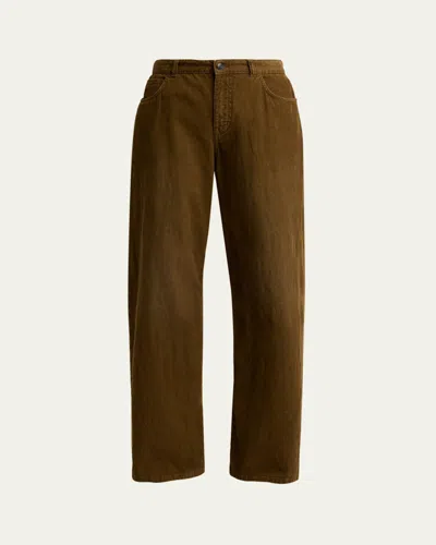 The Row Eglitta Corduroy Straight-leg Pants In Brown