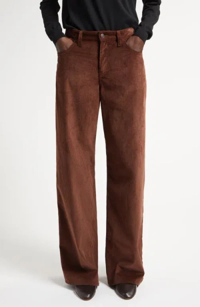 The Row Eglitta Corduroy Straight Leg Pants In Brown
