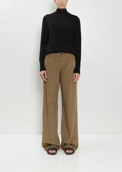 The Row Eglitta Cotton Corduroy Pant In Brown