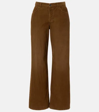 The Row Eglitta Cotton Corduroy Wide-leg Pants In Brown