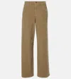 The Row Eglitta Cotton Corduroy Wide-leg Pants In Khaki