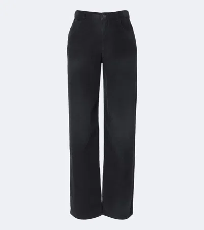 The Row Eglitta Cotton Corduroy Wide-leg Pants In Black