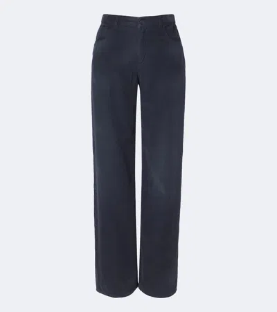 The Row Eglitta Cotton Corduroy Wide-leg Pants In Blue