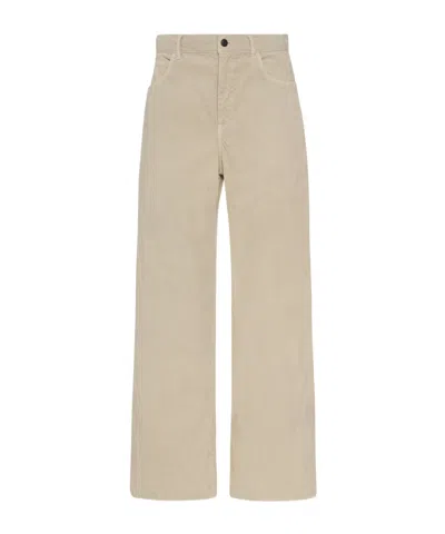 The Row Eglitta Cotton Trousers In Raw White