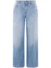 The Row Blue Eglitta Low-rise Straight-leg Jeans In Blue