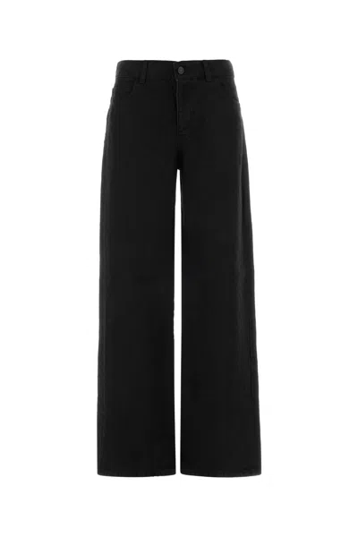The Row Eglitta Jeans In Linen Denim In Black