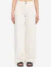 The Row Eglitta Wide Linen Pants In White