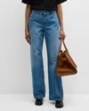 The Row Blue Eglitta Low-rise Straight-leg Jeans In Blue