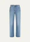 The Row Eglitta Straight Leg Washed Jeans In Light Indigo