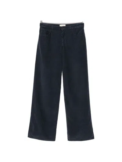 The Row Eglitta Velvet Trousers In Blue