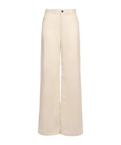 The Row Eglitta Wide Linen Pants In Brown