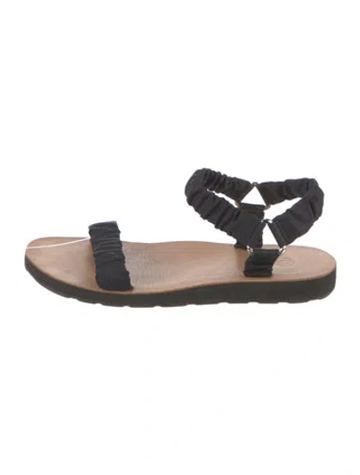 Pre-owned The Row Egon Leather Sandals In Black