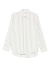 The Row Eirlys Striped Silk Shirt In White