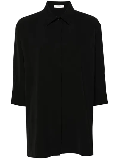 The Row Elada Crepe Shirt In Black