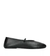 The Row Elastic Ballet Leather Ballets In Black