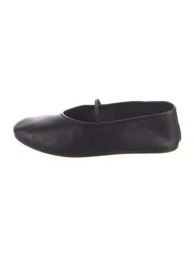 Pre-owned The Row Elastic Ballet Leather Ballet Flats In Blue
