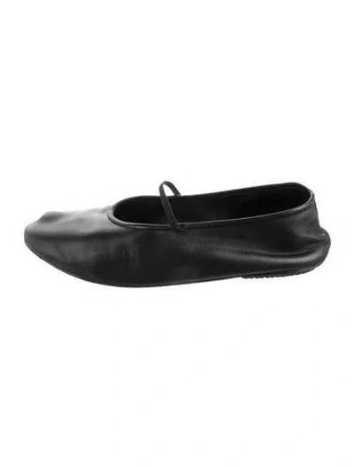 Pre-owned The Row Elastic Leather Ballet Flats In Black