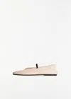 The Row Almond-toe Elasticated-strap Ballerina Flats In Neutral