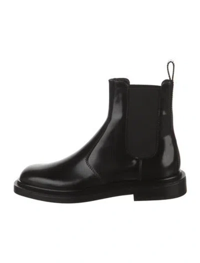 Pre-owned The Row Elastic Ranger Leather Chelsea Boots In Black