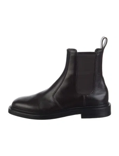 Pre-owned The Row Elastic Ranger Leather Chelsea Boots In Brown