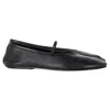 The Row Elastic Ballet Black Nappa Slippers In Black