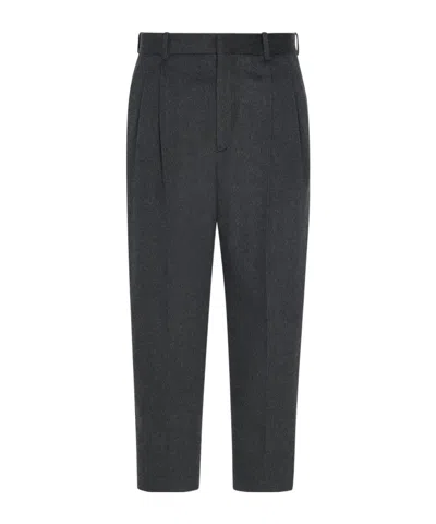 The Row Elastic Waist Casual Pants In Charcoal-grey