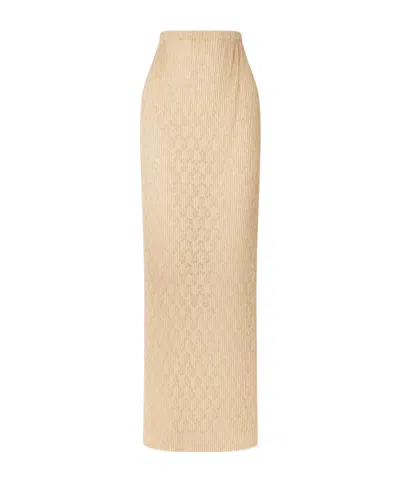 The Row Elastic Waist Midi Skirt In Neutral