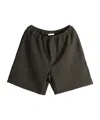 The Row Elastic Waist Shorts In Brown