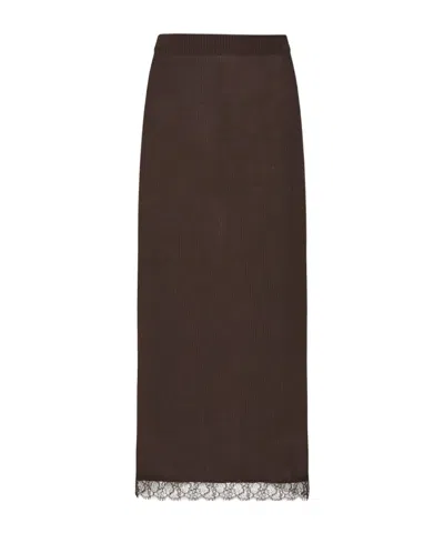 The Row Indira Silk-blend Skirt In Black