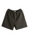 The Row Elastic Waist Shorts In Brown