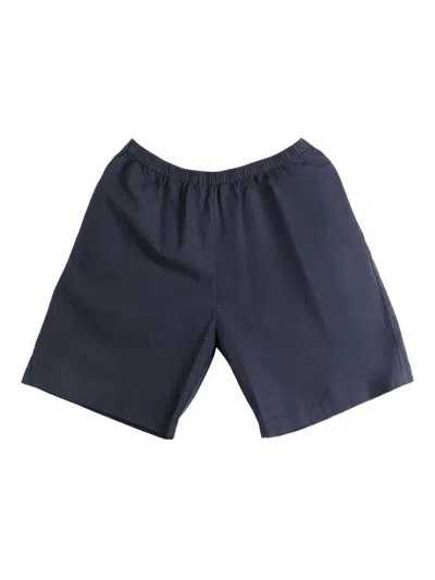 The Row Elasticated-waist Cotton Shorts In Blue
