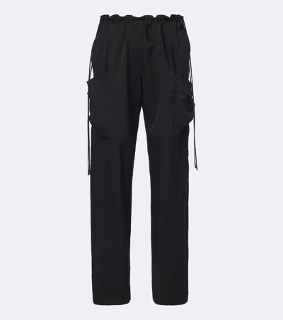 The Row Elga Wool Cargo Pants In Black