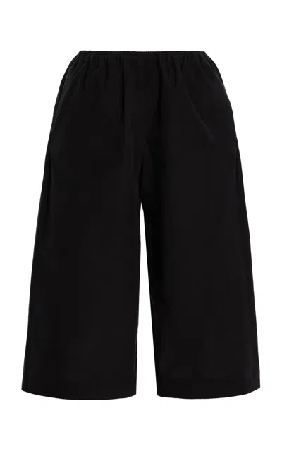 The Row Eliot Cotton-poplin Bermuda Shorts In Black