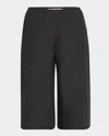 The Row Eliot Wide-leg Crop Pull-on Pants In Black