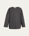 The Row Elke Brushed Cashmere Single-breasted Jacket In Gray