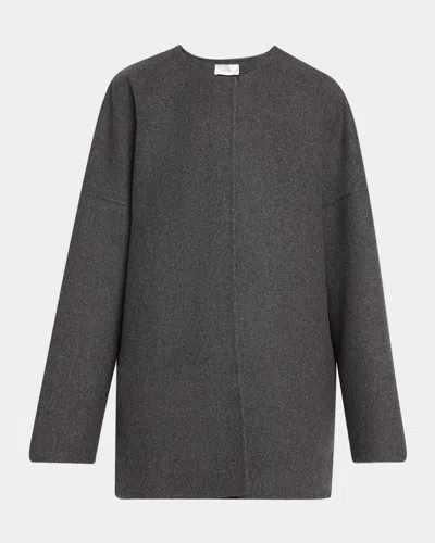 The Row Elke Brushed Cashmere Single-breasted Jacket In Gray