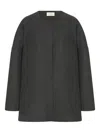 The Row Elke Cashmere Round-neck Jacket In Gray